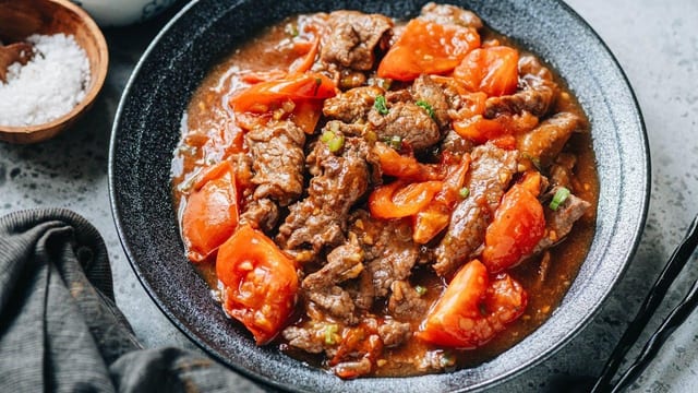 Beef and Tomato Stir Fry 牛肉番茄饭.